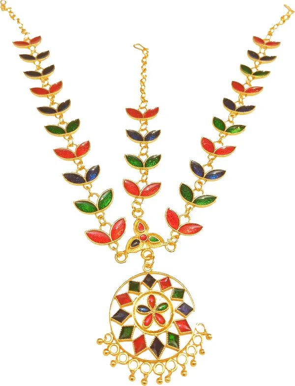 Assamese_Traditional_Multi_Colour_Copper_Maang_Tikka_For_Women